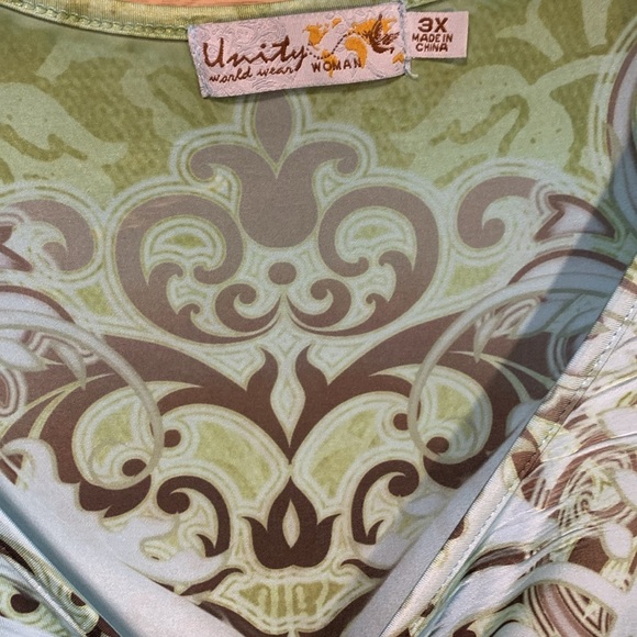 Unity Blouse Jewel Tones Boho Sleeves V Neck Beadwork 3x - Picture 4 of 9